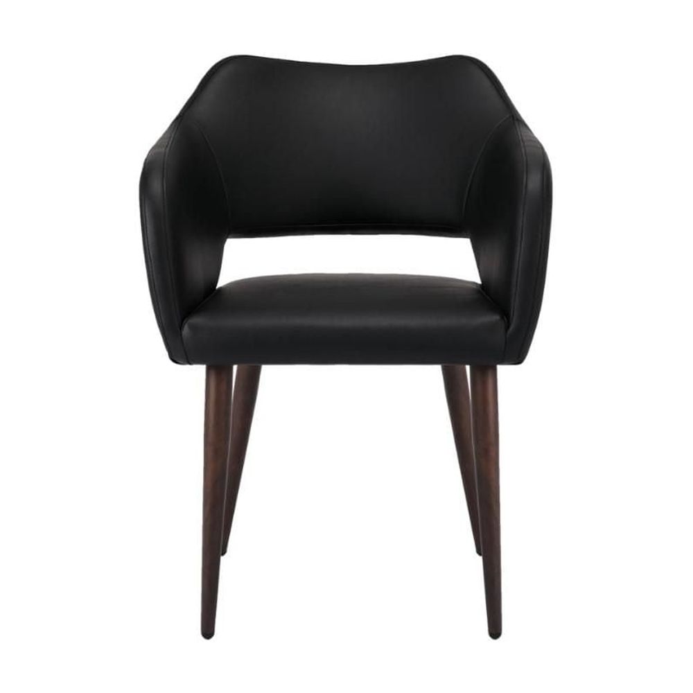 Plata Décor Import Inc Lot de 2 chaises de conférence (PU) noires pour salle à manger