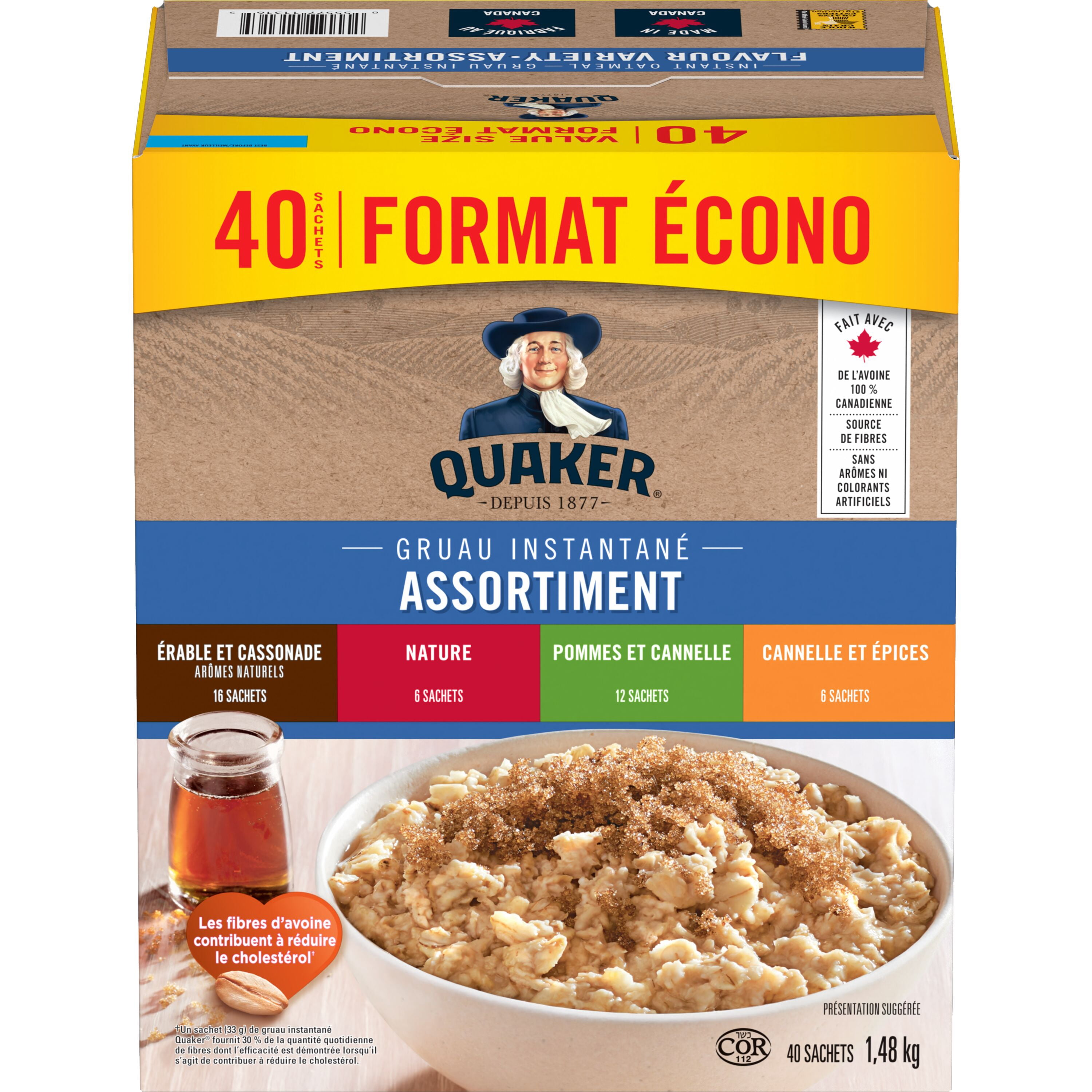 Quaker Gruau Instantané Assortiment de Saveurs