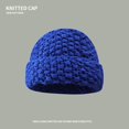 thumbnail image 1 of Women's Autumn Winter Solid Color Thickened Warm Ear Pineapple Pattern Knitted Hat, 1 of 3