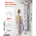 thumbnail image 2 of KFFKFF Shower Panel Tower System with Rainfall Shower Head, LED, 49 in Brushed Stainless Steel Shower Column, 4-Function Faucet, Wall-Mount Rain Massage System, 2 of 9
