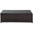thumbnail image 1 of Afuera Living 44" Glass Top Wicker Patio Coffee Table in Brown, 1 of 4