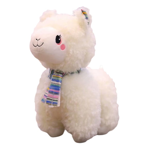 Milaget Poupées Mignonnes en Coton Doux Décorations Alpaga Jouets Peluche pour Maison Voiture Blanc 45cm