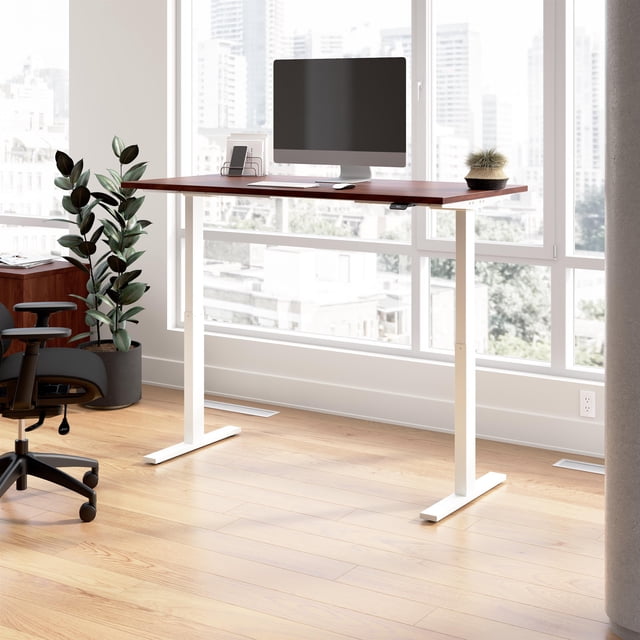 Bureau Debout Réglable Move 60 Series 60W en Cerisier Hansen - Bois d'Ingénierie