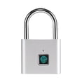 thumbnail image 1 of COFEST Fingerprint Padlock, Smart Keyless Lock, Locker Lock, Biometric Metal Keyless Thumbprint Lock, USB Rechargeable, for Locker, Backpack, Suitcase silver, 1 of 6