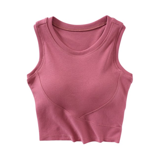 SwiftWear Womens U Back Sports Shaping Bras Padded High Neck Crop Workout Cotton Tank Tops