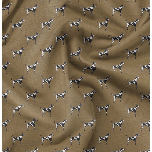 Soimoi Moss Georgette Fabric Great Dane Dog Fabric Prints by Yard 42 Inch Wide