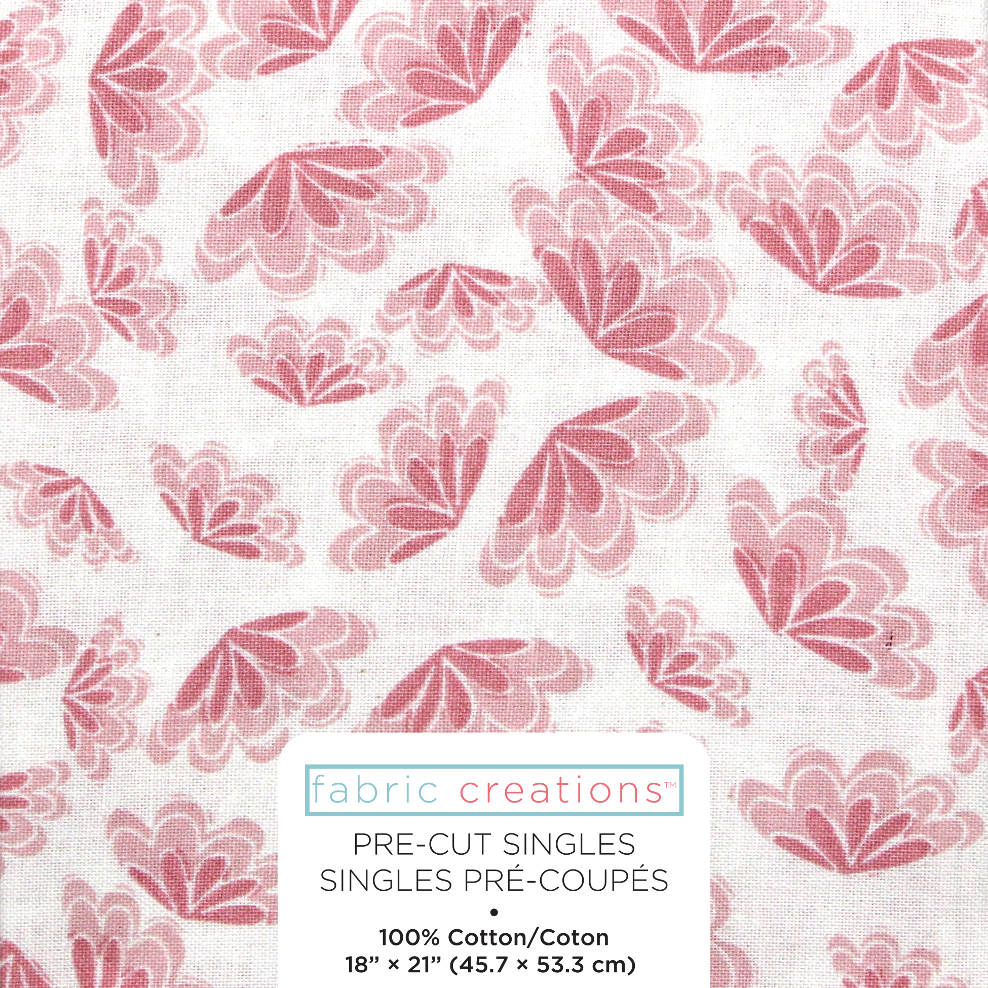 FABRIC CREATIONS rose Shells coupon fat quarter 45.7 × 53.3 cm (18 × 21 po)
