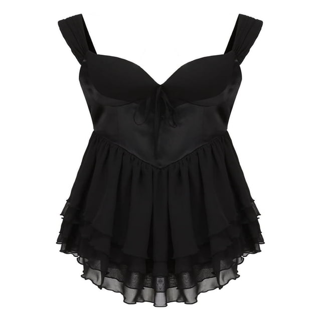 Sleeveless V-Neck Slim Mini Chiffon Dress for Women