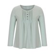 thumbnail image 4 of IROINID T-Shirts à Manches Longues pour Femmes, Couleur Unie, Col Rond, Vert, 4 of 8