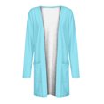 thumbnail image 4 of AherBiu Womens Cardigan Tops Long Sleeve Open Front Mid-Long Outwear with Pockets Spring Clothes, 4 of 5