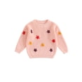 thumbnail image 1 of FOCUSNORM Chandail pour Bébé Fille à Manches Longues, Col Rond, Fleur, Tricot Chaud d'Hiver, Chandail, Vêtements pour Nourrisson, 1 of 9