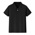 thumbnail image 1 of Chemise Polo Garçon Unie Uniforme Scolaire Chemises Rugby Chemise Boutonnée Manches Courtes Polos 10-12 Ans Mode Garçons, 1 of 6