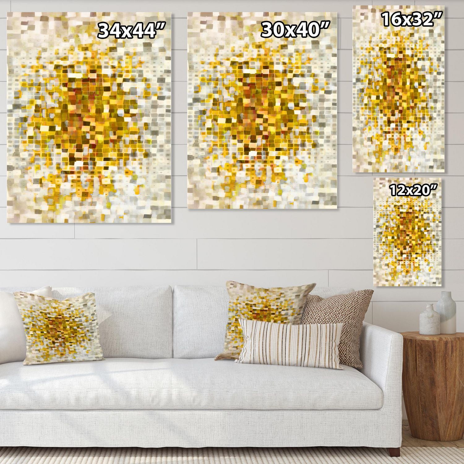 Designart Glam Jaune Explosion Blocs Art mural sur toile