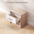 thumbnail image 3 of Gymax 2 PCS Nightstand w/ Drawer Side Table w/ Slide-out Drawer Open Storage Shelf Natural & White, 3 of 10