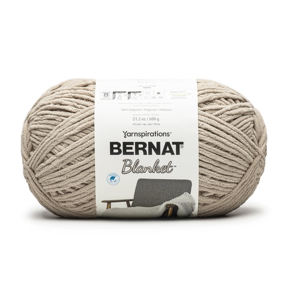Bernat® Blanket™ #6 Super Bulky Polyester Fil, Gris Pâle 21.2Oz/600G 431 Yards
