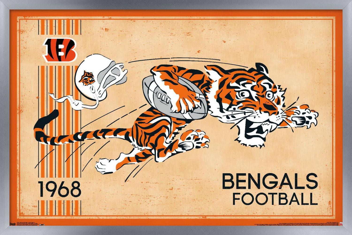NFL Cincinnati Bengals - Retro Logo 14 Wall Poster, 22.375" x 34"