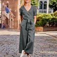 thumbnail image 1 of LSLJS Women's Cotton Linen Loose Sleeveless Jumpsuits Spaghetti Strap Stretchy Solid Jumpsuit with Pockets, 1 of 6
