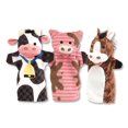 thumbnail image 1 of Melissa & Doug Farm Animals Hand 3 Plush Puppets, 1 of 4