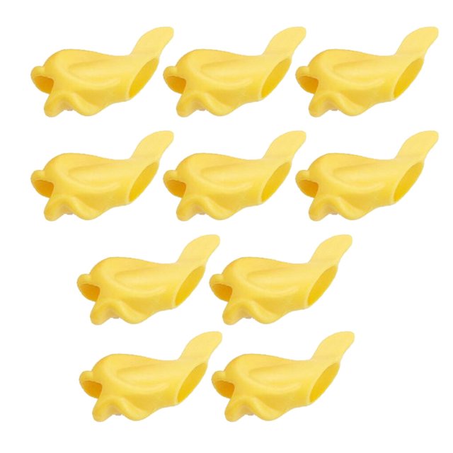 pitrice 10 Pieces Silicone Kids Pencil Grip Plain Fish Shape Home School Writing Aid Adjuster Accessories Random Color