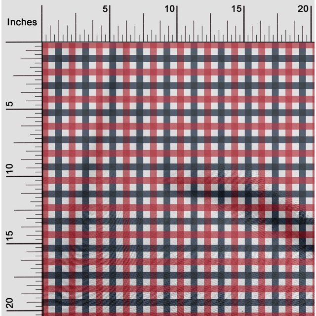 oneOone Cotton Poplin Fabric Gingham Check Decor Fabric Printed BTY 56 Inch Wide