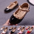 thumbnail image 1 of JDQJBZ Sandales pour Fille à Clous Couleur Unie Bout Rond Boucle Danse Performance Chaussures de Princesse Été, 1 of 5