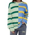 thumbnail image 1 of Rbaofujie Chandail à Capuchon pour Femmes, Mode Décontractée, Imprimé, Col Rond, Manches Longues, Haut à Enfiler, Chandails, Vert Menthe, Hauts de Chandail pour Femmes, 1 of 3