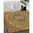 thumbnail image 3 of Ahgly Company Tapis d'Intérieur Lavable en Machine Carré Jaune Transitionnel, 6 Pieds Carré, 3 of 7