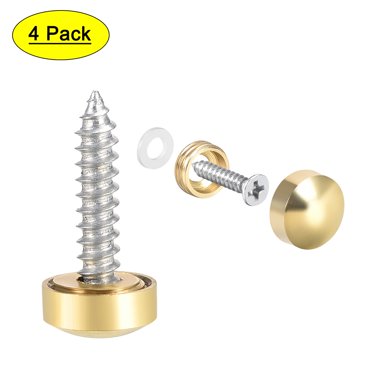Unique Bargains Vis Miroir Capuchons Décoratifs Couvre-Ongles Or Poli 10mm 4 Pcs