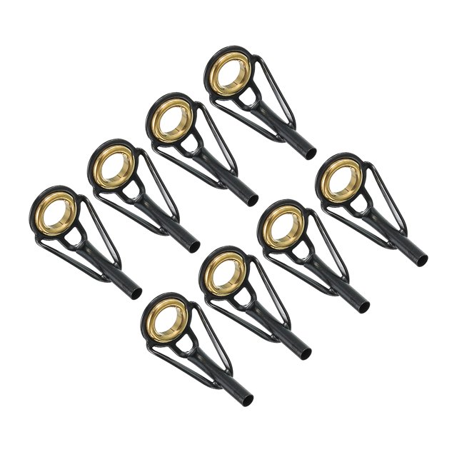 Unique Bargains Kit de Réparation d'Embout de Canne à Pêche en Acier Inoxydable 2,2 mm, Guide d'Anneau de Perche, Remplacement, Doré, Lot de 8