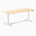 thumbnail image 1 of Desky Dual Hardwood Sit Stand Desk - Maple / 72 x 30 inches with Grommets / Wheat, 1 of 10