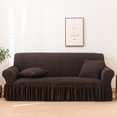 thumbnail image 4 of 2024 1 Piece Sofa Slipcover with Pleated Ruffled Skirt Washable High Stretch Durable Furniture Protector 3 Seater Pine Green, 4 of 13