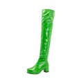 thumbnail image 2 of Foreign Trade Candy Color Patent Leather Ladies Back Zipper Thick Heel Round Toe Over-the-knee Boots, 2 of 7