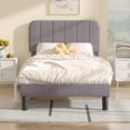 thumbnail image 1 of VECELO Twin Size Bed Frame with Upholstered Adjustable Headboard, Wooden Slats Support/No Box Spring Needed, Dark Gray, 1 of 2