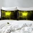 thumbnail image 4 of YST Fluorescent Yellow Geometric Comforter Set Full Size 3D Stereoscopic Square Bedding, Glowing Neon Geometry Bedding Comforter Sets Soft Microfiber Modern Abstract Quilt with 2 Pillowcases, 4 of 5