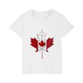 thumbnail image 2 of T-shirt Doux à Manches Courtes Décontracté pour Tout-Petit HVOBBTY, T-shirt Mode à Col Rond à Manches Courtes pour Garçons Tout-Petits avec Imprimé de Feuilles d'Érable, Blanc, 9 Ans, 2 of 5