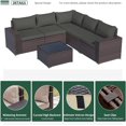 thumbnail image 4 of Kullavik Patio All Weather woven 6-Piece Metal Sectional Sets with Cushions,Grey, 4 of 5