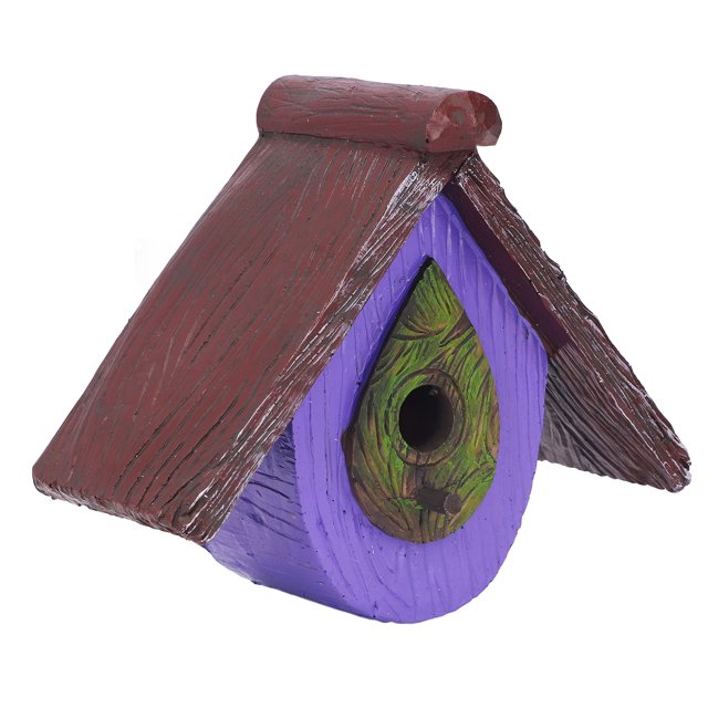 Hummingbird Resin House, Fixing Groove Resin Bird House For Yard Purple