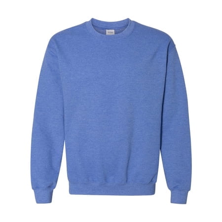 Gildan Heavy Blend Sweatshirt in a solid blue colour, featuring a classic crewneck design with ribbed cuffs and hem. Made by Gildan, this men's sweatshirt is ideal for casual wear, layering in cooler weather, or outdoor activities.
