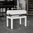 thumbnail image 3 of HOMCOM Height Adjustable Piano Bench with PU Leather Padded, 3 of 9