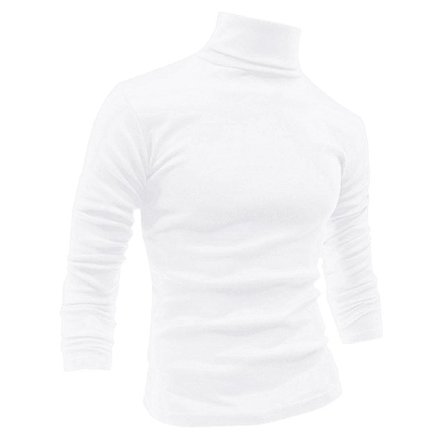 INSPIRE CHIC Men's Pullover Turtle Neck Long Sleeves Stretchy Slim Fit Tops