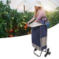 thumbnail image 4 of Panier d'Achat, Grand Capacité de Charge Chariot d'Achat Portable Résistant aux Intempéries Pliable avec Roues Pivotantes pour Supermarché, 4 of 8
