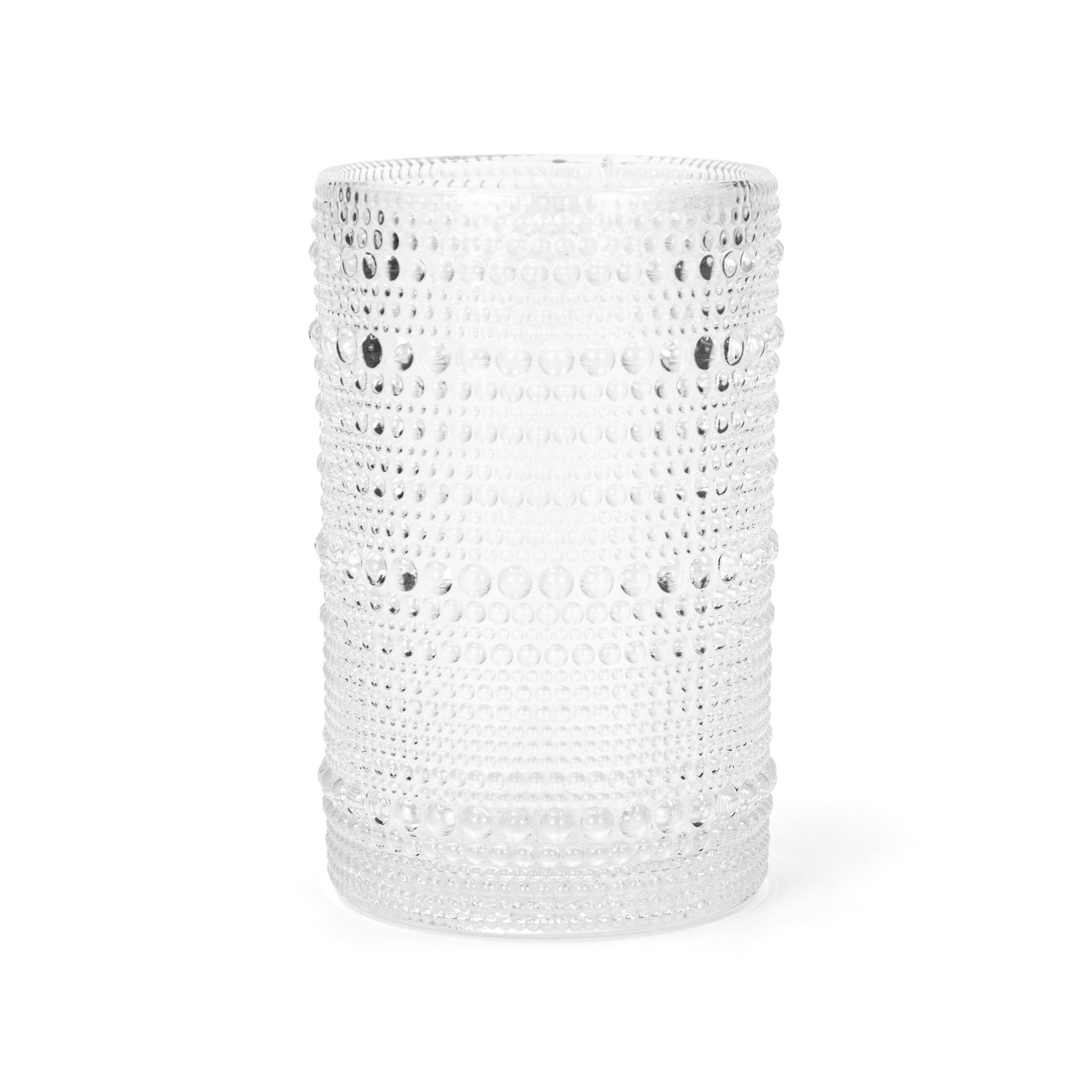 Sabatier 4 pack Soda Lime Hobnail HiBall Glass 400ml Clear