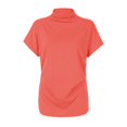 thumbnail image 5 of AMERTEER Blouse Décontractée en Coton à Manches Courtes et Col Roulé pour Femmes, Grande Taille, 5 of 5
