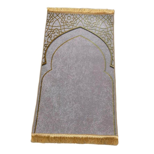 tredstone Prayer Rug Decoration Exquisite Polyester Nonslip for Eid Travel Meditation Grey