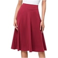 thumbnail image 1 of jovati Jupes pour Femmes Mi-Longues Femmes Fille Extensible Taille Haute Plissée Version Mi-Longue Jupe Évasée en Tricot Jupes Taille Haute pour Femmes, 1 of 4