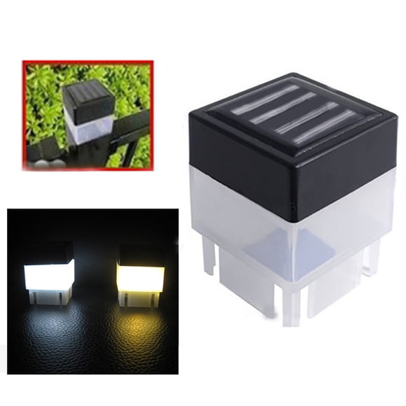 YYV Lampe de Clôture à Poteau Carrée à DEL à Énergie Solaire 50 x 50 mm Résistante aux Intempéries pour Extérieur, Lumière de Pilier de Jardin, Blanc Chaud, Décorative pour Villa, Portail, Paysage, Lampe Solaire pour Poteau