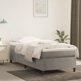 thumbnail image 1 of vidaXL Bed Frame Light Grey 100x190 cm Twin Velvet, 1 of 5