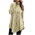 thumbnail image 1 of Birdeem T-Shirt à Manches Longues Irrégulières Col Rond Couleur Unie pour Femmes, 1 of 1