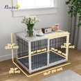 thumbnail image 3 of PawHut Meuble pour Cage de Chien, Table d'Appoint pour Chenil avec Coussin Lavable, Gris, 3 of 10