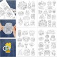 thumbnail image 1 of HLONK 4 Sheets 16Pcs Wedding Dress Water Soluble Hand Sewing Stabilizers for Fabric 11.6x8.2 Inch Embroidery Stitch Practice Embroidery Patterns Transfers for Embroidery Beginners Lovers, 1 of 7